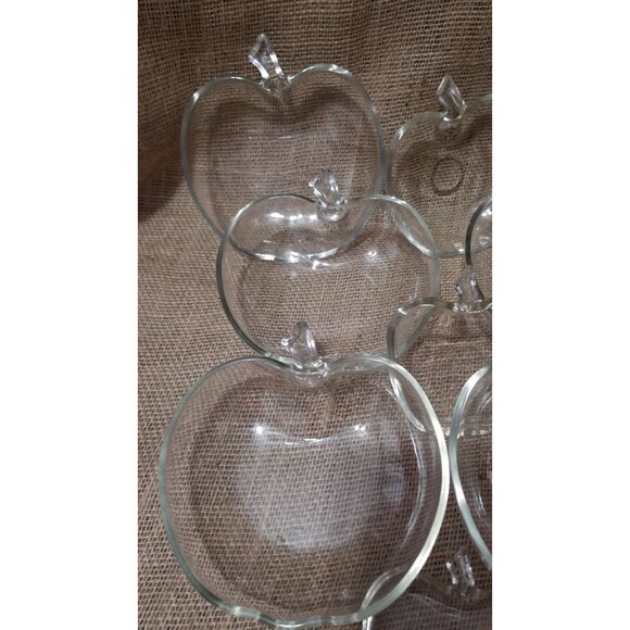 Vintage Hazel Atlas Apple Shaped Bowl & Saucer Set Dessert Dining 20-Piece Set - Picture 4 of 11